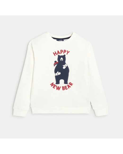 Sweat-shirt de Noël blanc fille