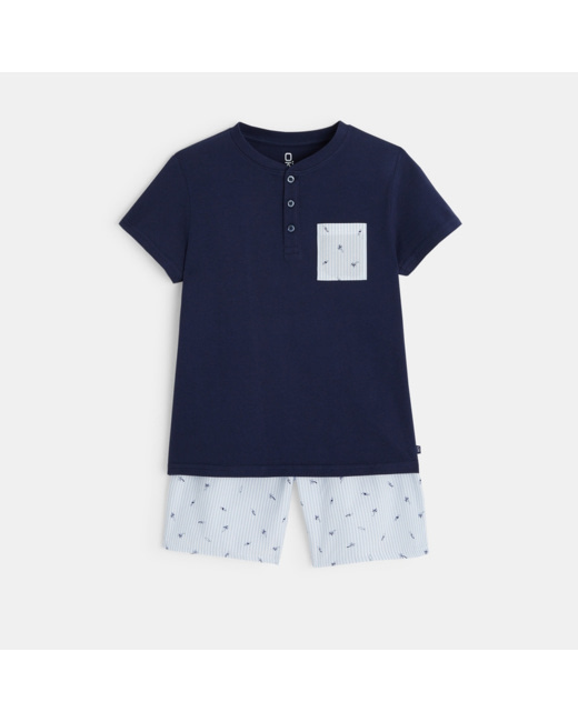 Pyjama d'été 2 pièces bleu garçon