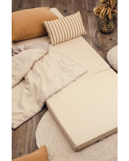 Matelas d'appoint pliant coton bio rayé