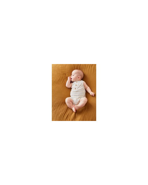 Pyjama combishort rayé en coton BIO