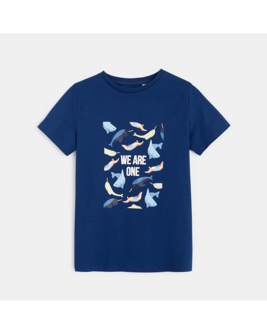 T-shirt Surfrider "we are one" bleu garçon