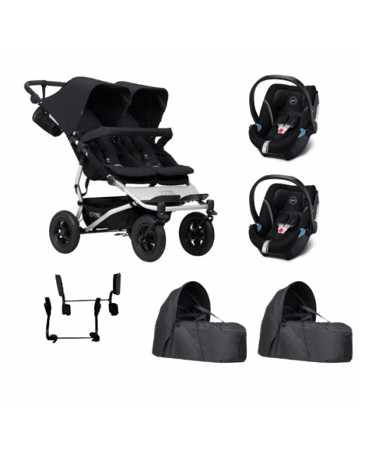 Poussette double Duet V3.2 + 2 Cocoon V2 + 2 coques Cybex Aton 5