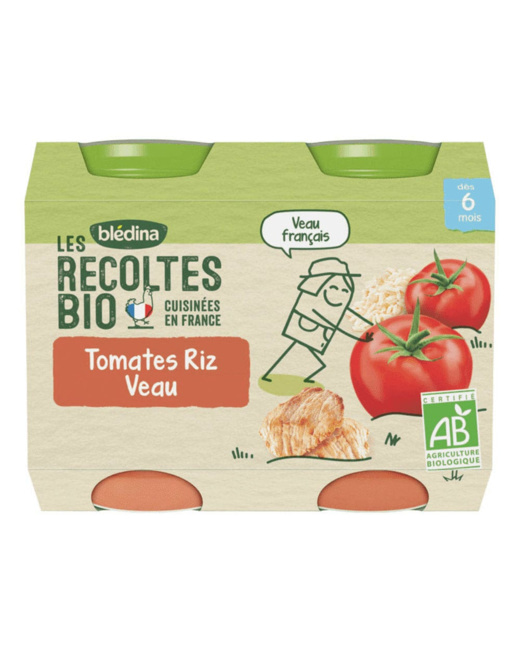Les Recoltes Petits pots tomates riz de veau bio