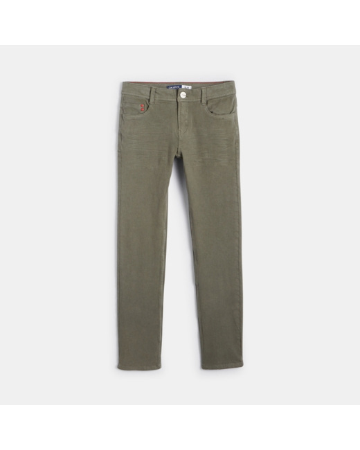 Pantalon slim bi-stretch vert garçon