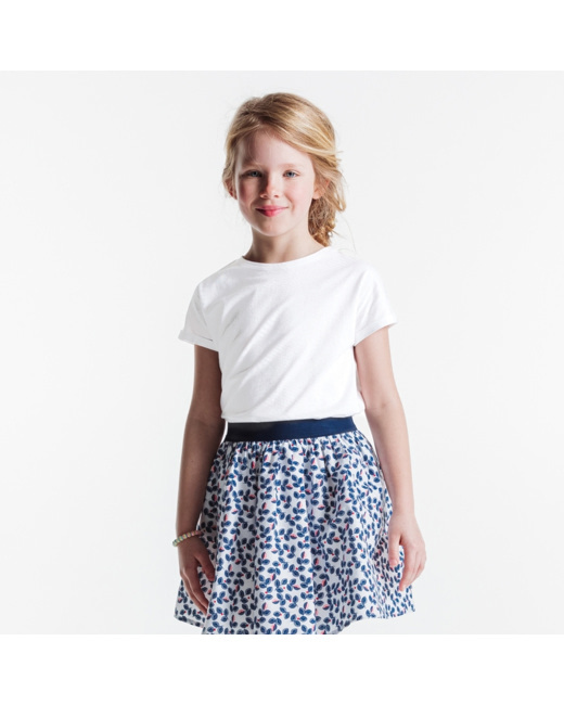 T-shirt détail broderie anglaise blanc fille