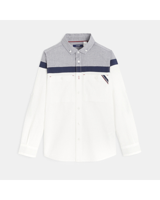 Chemise chic à col américain blanche garçon