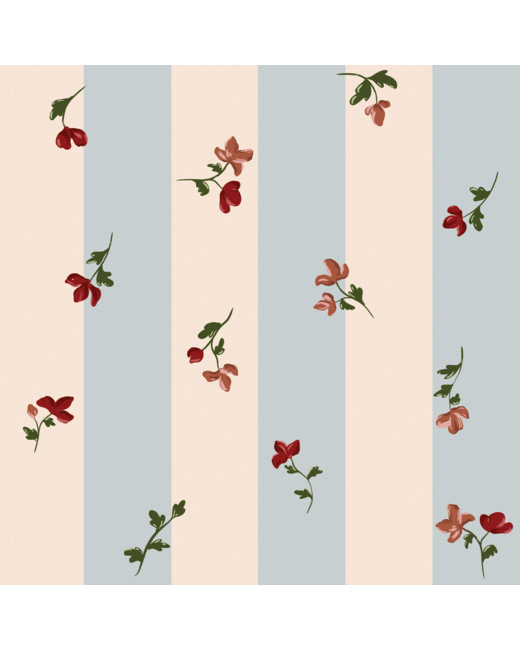 Papier peint Fleurs de Paris en rayures