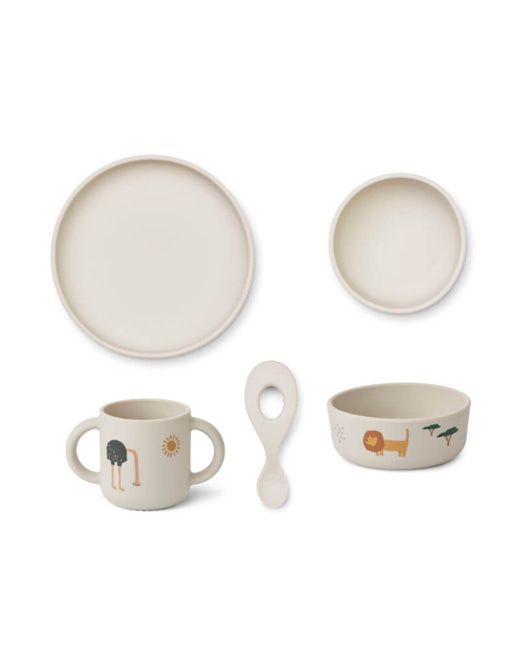 Coffret repas en silicone Vivi - Safari sandy mix