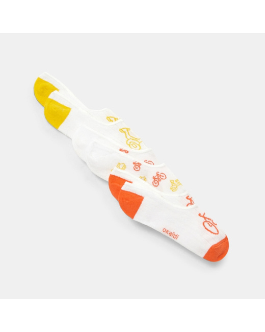 Chaussettes invisibles (lot de 3 paires différentes) jaunes garçon