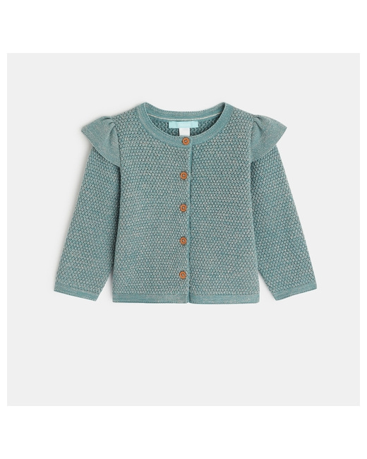 Gilet maille fantaisie irisée à volants