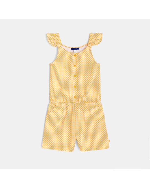 Combishort en jersey imprimé jaune fille