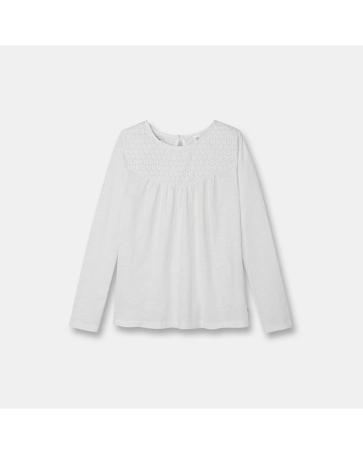 T-shirt brodé blanc fille