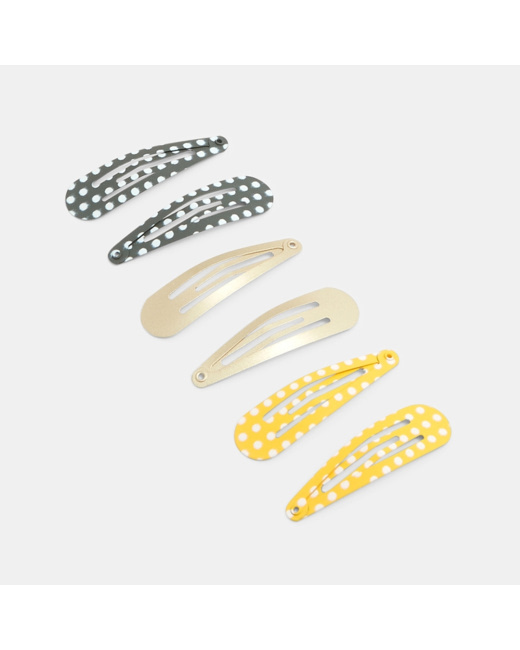 Barrettes clic-clac en métal fantaisie (lot de 6) vert fille