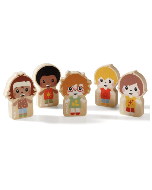 Figurine bois maxi lot 5 figurines en bois enfants n°2