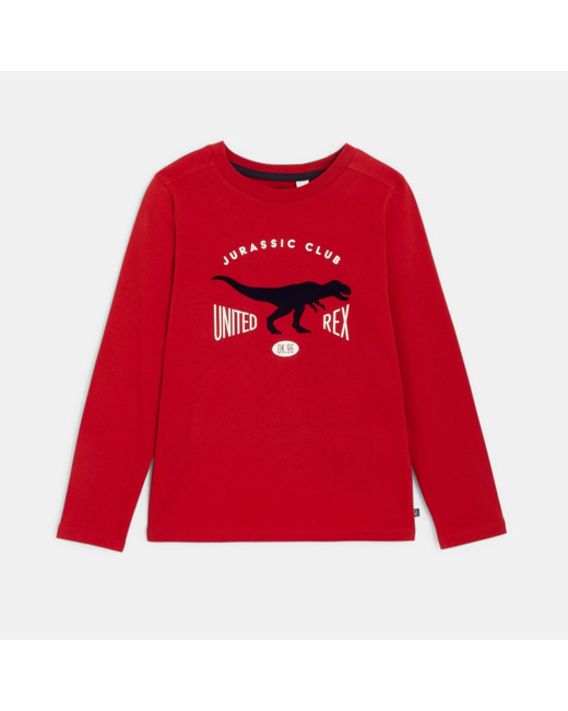 T-shirt manches longues Jurassic Club rouge garçon