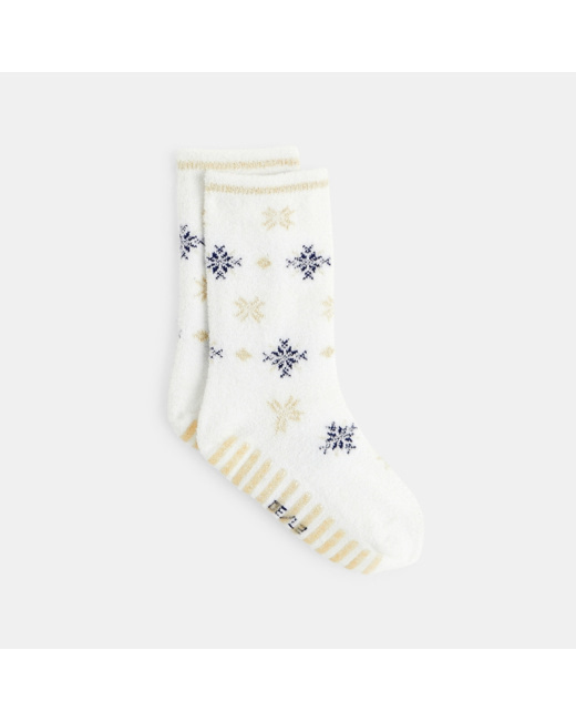 Chaussettes fantaisie antidérapantes blanches fille