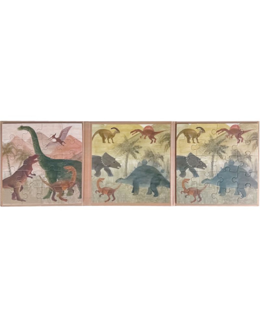 3 puzzles magnétiques dino