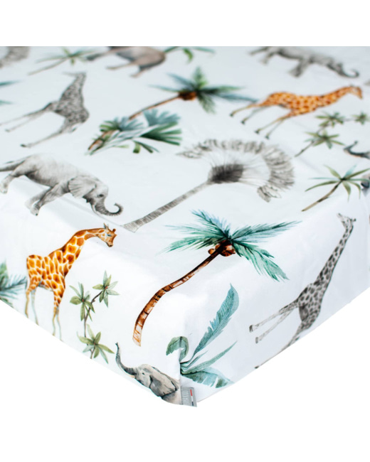 Drap-housse en satin de coton, Safari