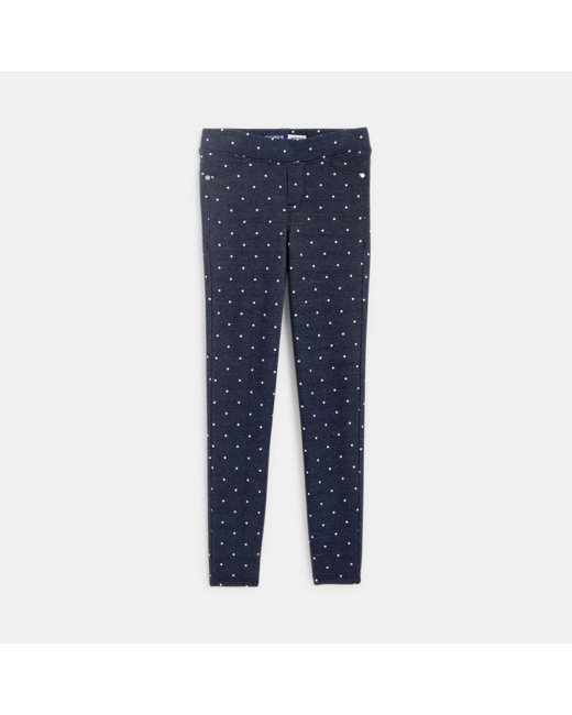 Jeggings chauds à pois blancs fille