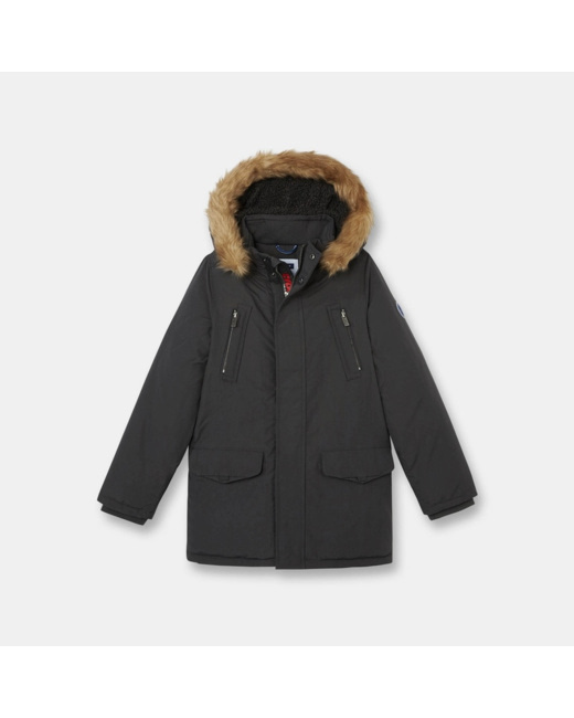 Parka thermorégulante à capuche gris garçon