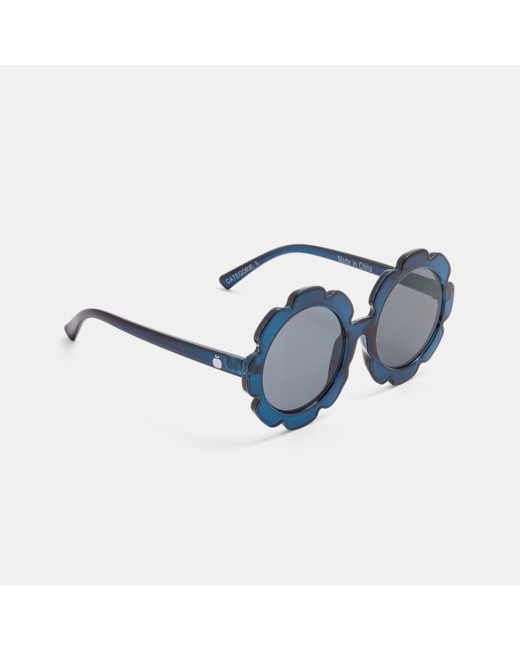 Lunettes de soleil fleurs bleu fille