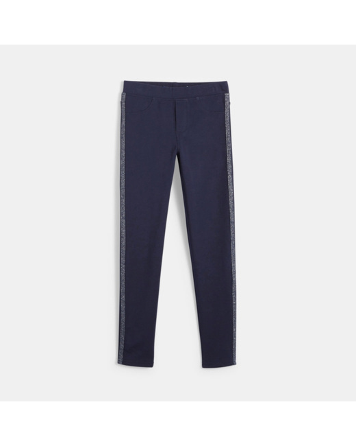 Jegging à bande bleu fille