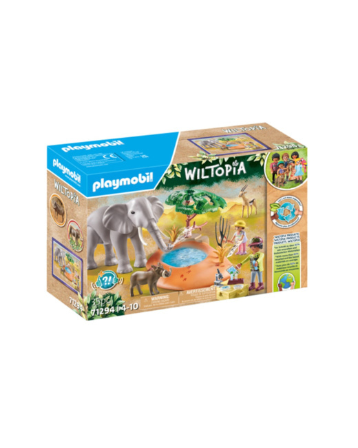 Explorateurs avec animaux de la savane