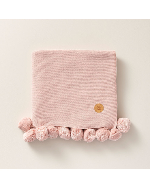 Couverture bébé à pompons coton bio