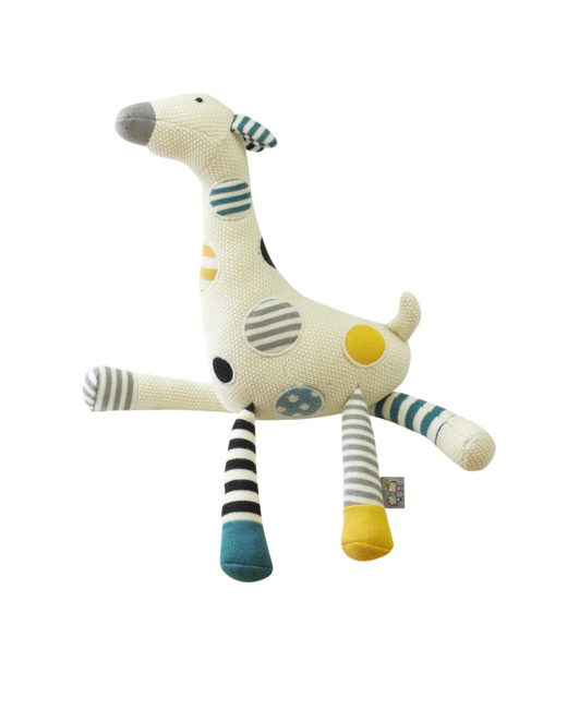 Peluche en coton maille tricot - Doudou Girafe