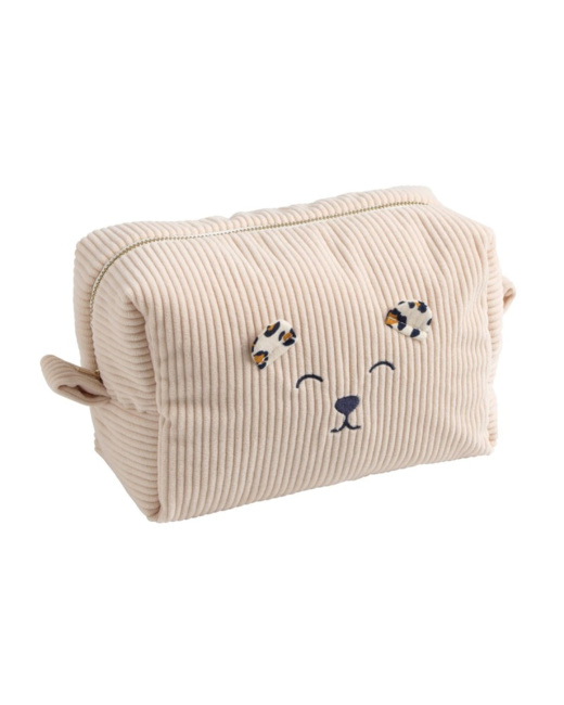 Trousse de toilette en velours côtelé Léopard