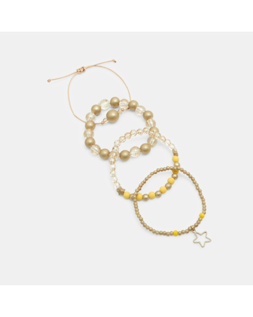 Bracelets fantaisie (lot de 4) jaune fille