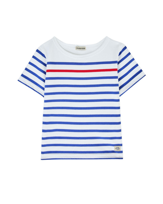 Marinière Kids - coton léger - Blanc/Etoile/Braise