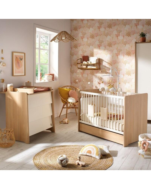 Chambre Duo Lit Commode Vanille