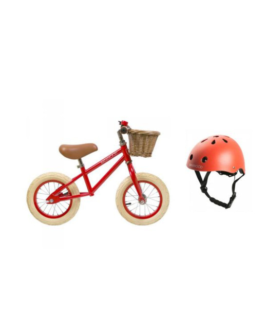 Draisienne First Go avec panier en osier, sonnette et casque