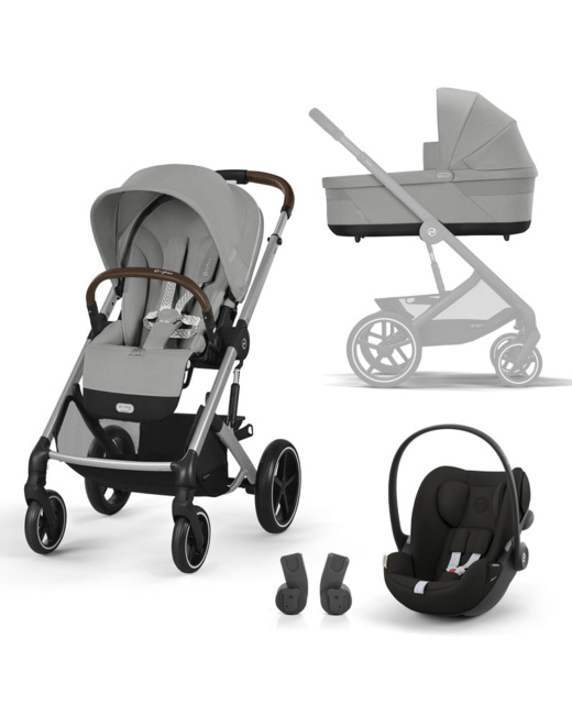 Poussette Trio Balios + Siège auto Cloud G + Nacelle + Adaptateurs