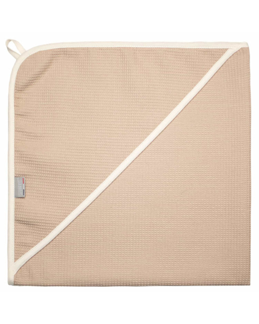 Cape de bain bébé en coton nid d'abeille