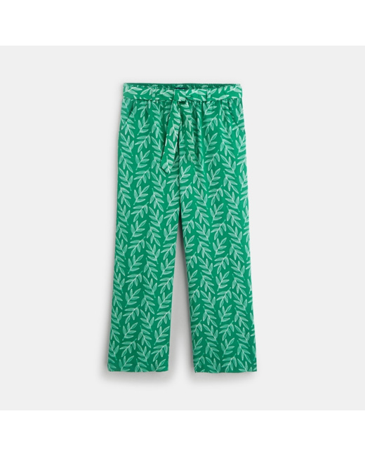 Pantalon large imprimé vert fille