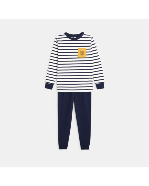 Pyjama 2 pièces en jersey bleu garçon