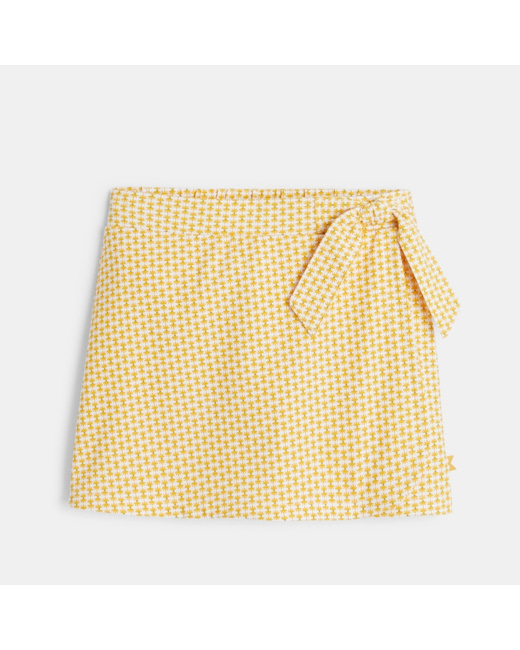 Jupe-short en jersey imprimé jaune fille