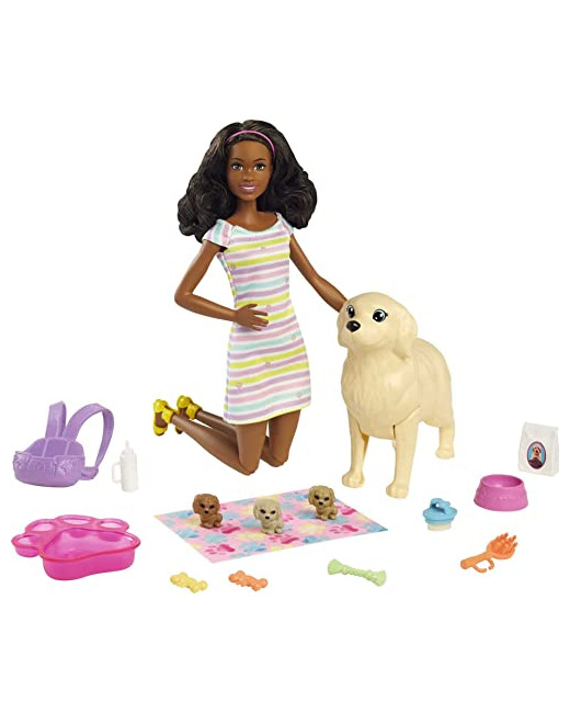 Barbie - Naissance des chiots - poupée brune