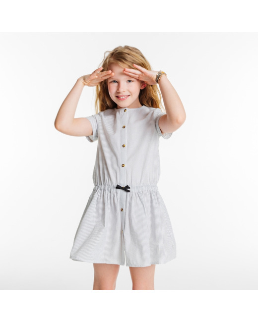 Robe boutonnée grise fille