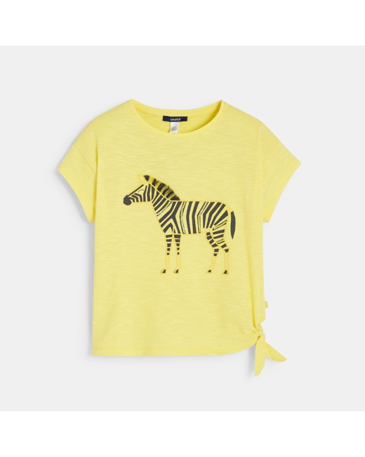 T-shirt à motif fantaisie jaune fille