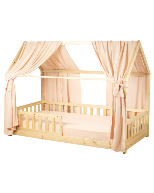 Set double ciel de lit cabane en gaze de coton