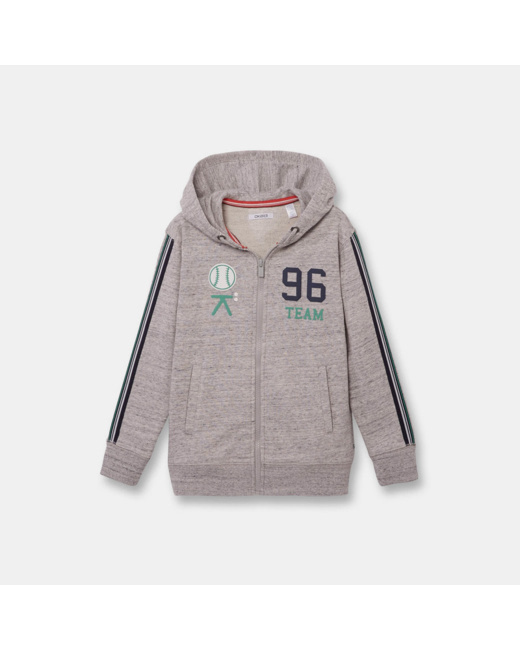 Sweat-shirt à capuche gris garçon