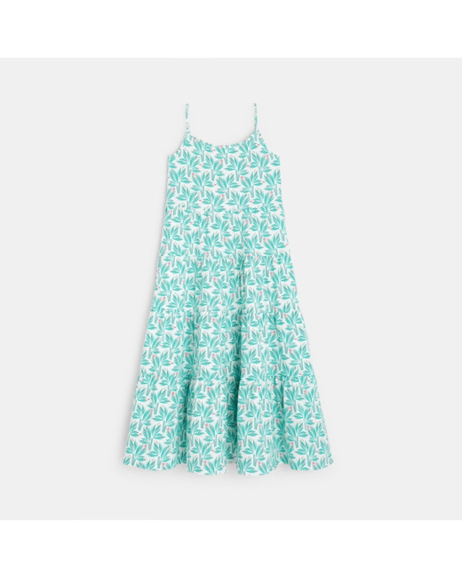 Longue robe à fines bretelles blanche fille