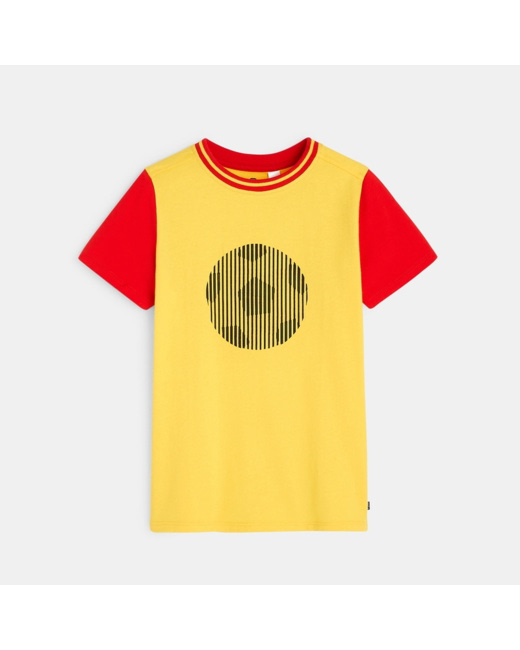 T-shirt spécial fan de foot jaune garçon