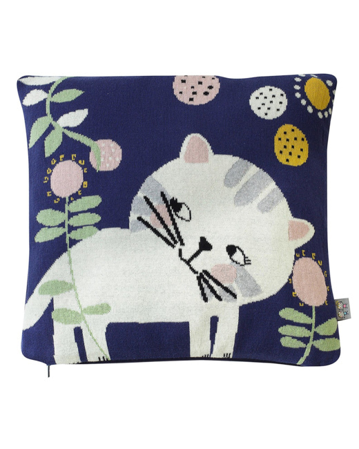Taie de coussin en tricot de coton, Chaton