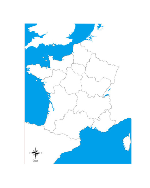 Carte de la France vierge