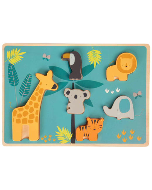 Puzzle à encastrer Crazy jungle - 6 pièces