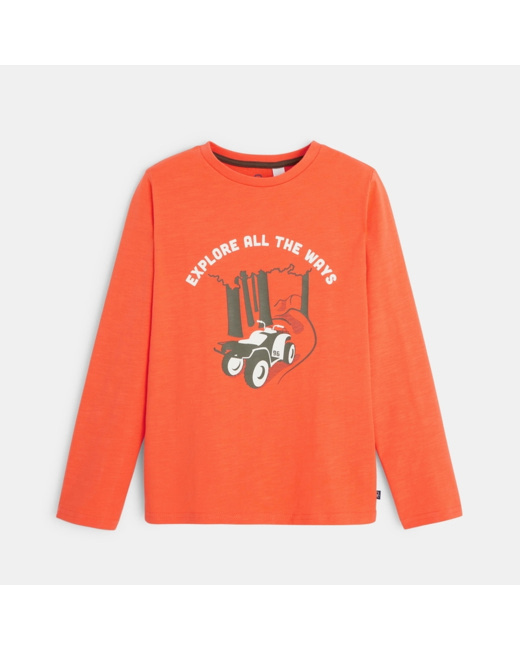 T-shirt manches longues imprimé quad orange garçon